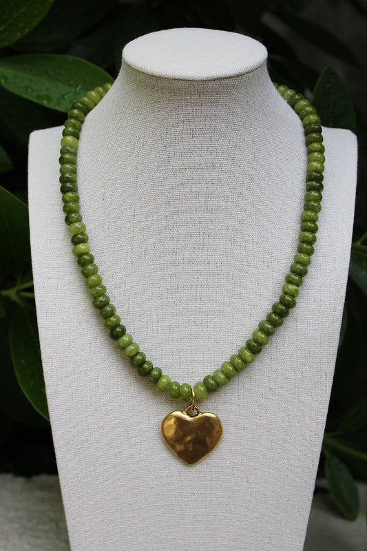 Green Hammered Heart